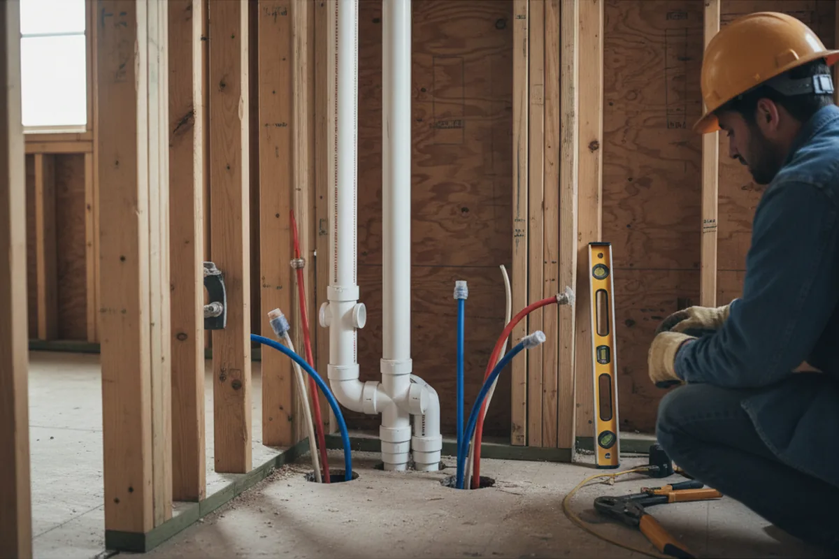 Drain and supply rough-in during Drain Cleaning in Nicasio